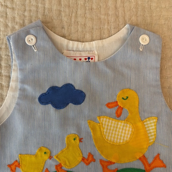 Hearts Designs Vintage 1980s dress with embroidered ducks 3T - Picture 3 of 7